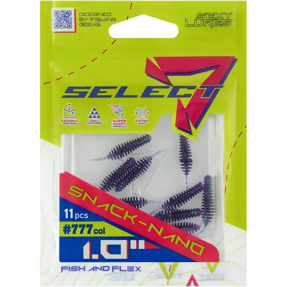 Силікон Select Snack Nano 1" #777 (11шт/уп), Довжина силікону: 1" (2.54 см), Колір силікону: 777, фото , изображение 2